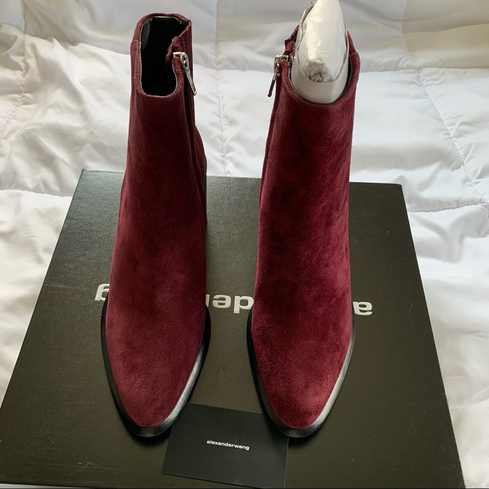 ALEXANDER WANG Anna Suede Burgundy Bootie